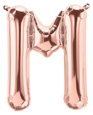 Produktbild von Folienballon Buchstabe M, rosegold, ca. 40 cm, für Luftbefüllung