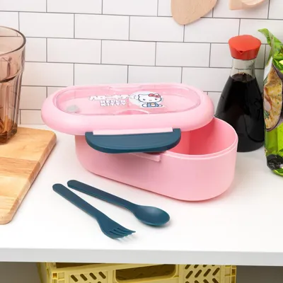 Hello Kitty Bento Box, Kunststoff, 229 g, 2 Fächer, mikrowellengeeignet