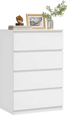 Produktbild von WOLTU Kommode mit 4 Schubladen, Sideboard, Beistellschrank, 60x90x40 cm, Weiß
