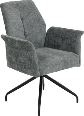 Produktbild von Hela Tische, Armlehnstuhl Drehstuhl Viktoria - Bezug Webstoff Grau - Spider Gestell drehbar - Komfortsitz Federkorb - XL Sitzbreite - 120kg belastbar