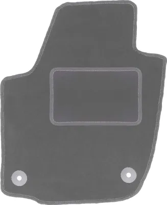Produktbild von Fahrerfußmatte Velours graphit passend für Skoda Roomster (2006-2015, kombivan) – mit Befestigungen – passgenau