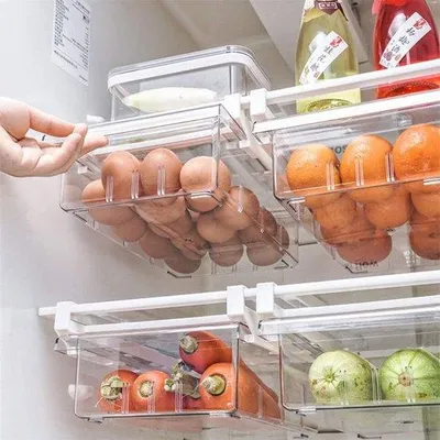 Produktbild von Famanu Kühlschrank Organizer - Praktische Aufbewahrungsbox - Transparent
