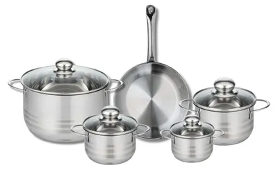 5-teiliges Kochtopf-Set, Edelstahl, 12–24 cm, induktionsgeeignet