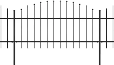 Zdjęcie produktu dla vidaXL Płot ogrodowy z grotem stalowym 1603,5 x 125 cm czarny