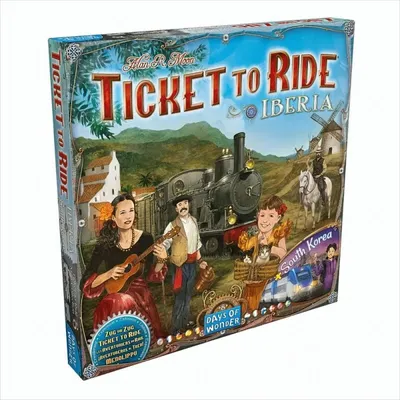 Zdjęcie produktu dla Days of Wonder, Ticket to Ride - Iberia i Korea Południowa, rozszerzenie mapy, gra rodzinna, gra planszowa, 2-5 graczy, wiek 8+, 30-60 minut, niemiecki, wielojęzyczna