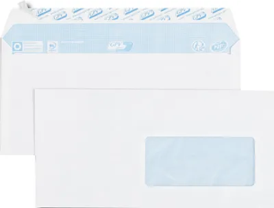 Productafbeelding van GPV 6262 GPV Enveloppen, formaat DL, 110 x 220 mm, wit, met venster