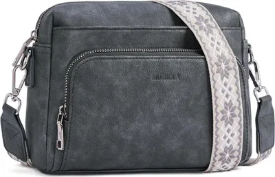 Immagine prodotto di MUIIKOLA Borsa a tracolla LadiesPoliuretanoLeather Crossbody RFID Nero