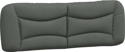 Image de Coussin de tête de lit vidaXL « Hvar » gris foncé 152 cm en tissu