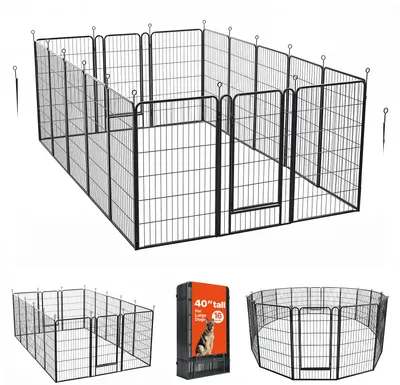 Productafbeelding van SucceBuy Puppyren, 101,6 cm, 16-delig – Flexibel omheining voor puppy's, honden, katten en kleine dieren, opvouwbaar en veelzijdig inzetbaar in verschillende vormen