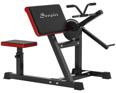 Obrázek produktu pro 2 v 1 stroj na bicepsy a tricepsy, nastavitelné sedadlo, opěrka loktů, černý