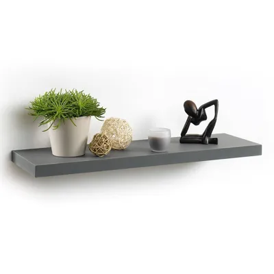 Obrázek produktu pro Nástěnná police z MDF, 75 x 22,8 cm, šedá