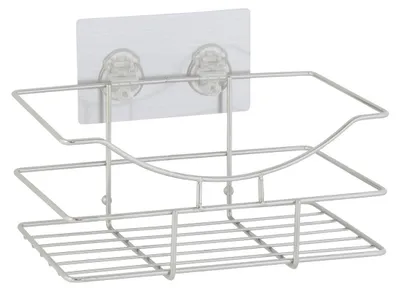 Image de Étagère murale en acier inoxydable pour salle de bain, avec adhésif