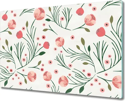 Produktbild von Glas Schneidebrett Herdabdeckplatten Schneideplatten - 80x52 cm - Dschungel Blumen