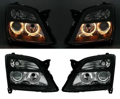 Für Opel Vectra C + Signum Angel Eyes Scheinwerfer Schwarz Links + Rechts in der Farbe Schwarz von AD TUNING GmbH & Co. KG