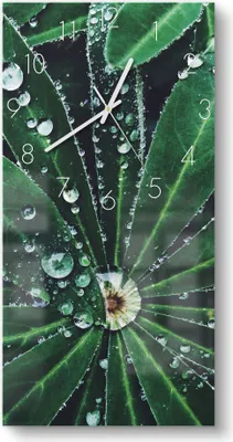 Produktbild von DEQORI Glasuhr 30x60 cm Zahlen 'Wasserperlenverzierung' Wanduhr Glas Uhr Design leise