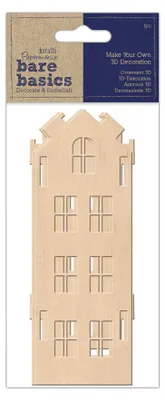 3D-Holzhaus-Bastelset, natürlich, 70x58x160 mm