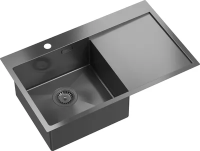 Produktbild von QUADRON Spülbecken 1-Becken Spüle | Größe: 78 x 48 x 20 cm | RUSSEL 111 | Küchenspüle Edelstahlspüle mit Siphon | Graphite Pvd