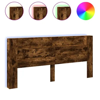 Produktbild von vidaXL LED-Kopfteil mit Ablage Räuchereiche 220x16,5x103,5 cm