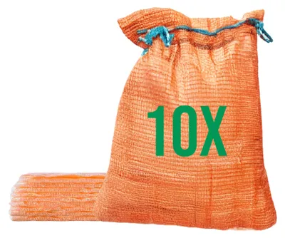 Produktbild von Bazko 10x Raschelsäcke 42x60 cm 15 kg | orange | Netzsäcke mit Zugband