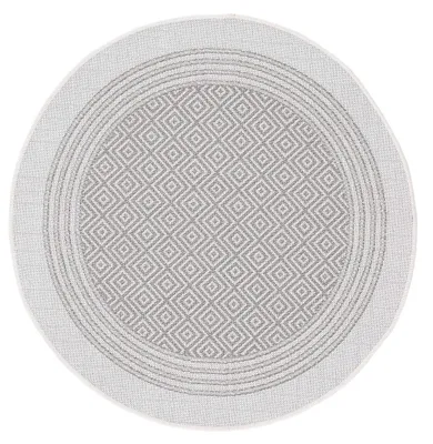 Produktbild von In- und Outdoor Teppich Boho Rund Beige Flachgewebeteppich Ø 160 cm | Moderner Teppich Wetterfest für Balkon, Terasse, Garten, Wohn- und Schlafzimmer