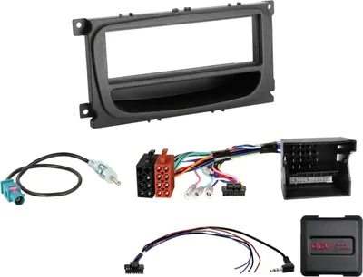 Produktbild von 1-DIN Kit Ford Fahrzeuge schwarz LFB/CAN-Bus/Antenne Fakra
