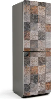 Produktbild von Dekoratives Fliesenmuster – Magnetische Kühlschrank Abdeckung – Dekorfolie magnetisch Küche – Kühlschrank Magnet Deko – selbstklebende Magnettafel – Magnetfolie für Kühlschranktür – 60x180 cm
