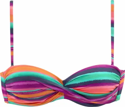 Produktbild von LASCANA Bandeau-Bikini-Top Rainbow bunt-gestreift Größe 40 Cup B