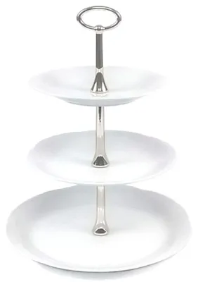 Produktbild von Malcer Porcelana Kamélia 3-stufige Etagere Porzellan
