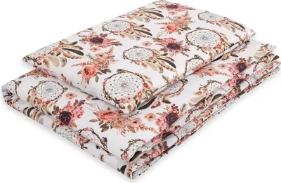 Immagine prodotto di Set di biancheria da letto per bambini in cotone, 2 pezzi, 135x100 cm - Acchiappasogni floreale