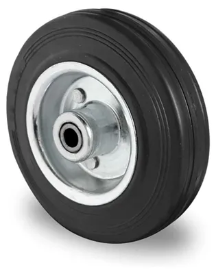 Productafbeelding van Reservewiel, diameter 160 mm, draagvermogen 135 kg, massief rubber, zwart, asdiameter 20 mm, navelhoogte 59 mm