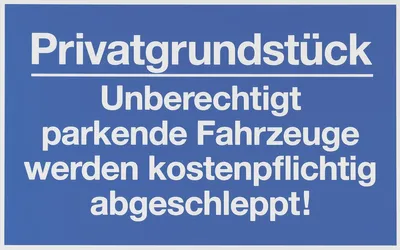 Produktbild von Conmetall Hinweisschild Privatgrundstück Unberechtigt parkende Fahrzeuge 40 x 25 cm