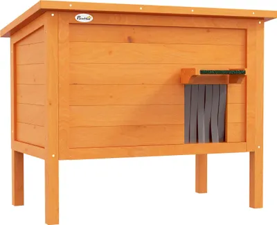 Produktbild von Katzenhaus aus Holz Winterfest wasserdicht, 60x60x81,5cmOrange