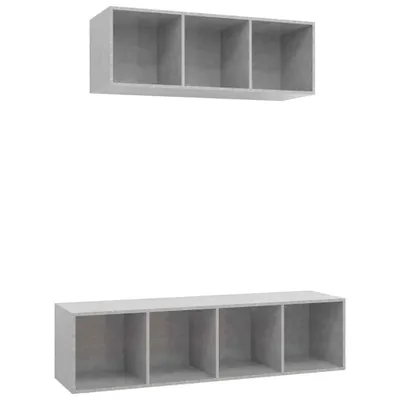 Produktbild von 2-tlg. TV-Schrank-Set Betongrau Holzwerkstoff