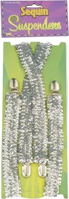 Produktbild von Silberne Pailletten Hosenträger Kostümzubehör