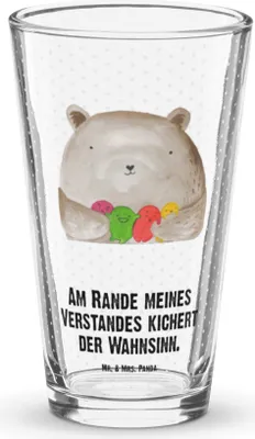 Produktbild von Mr. & Mrs. Panda Glas Bär Gefühl - Transparent - Geschenk, Durchgedreht, Verrückt, Teddy, Limonadenglas, Wahnsinn, Tumbler, Longdrinkglas, Bierglas, Cocktailglas