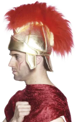 Produktbild von Smiffys - Herren Römerhelm - Kostüm Kopfbedeckung - Polyester SM1226 (Einheitsgröße) (Gold/Rot)