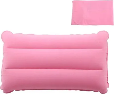 Productafbeelding van Ibenzoa® Ultralicht opblaasbaar fluweelzacht zitkussen, roze – compact reiskussen van 44 x 28 cm voor kamperen, strand en wandelen