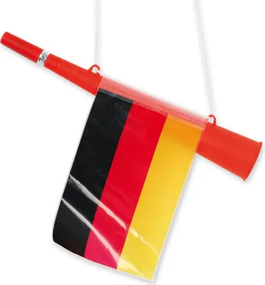 Produktbild von Deutschland XXL Fan Tröte 36 cm Horn Blaster mit Fahne EM WM Schwarz Rot Gold