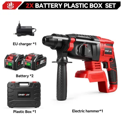 Produktbild von Bohrhammer - Schlagbohrmaschine Akku - 3500W bürstenloser Motor - 21V kabellos - 4000 U/min - Set mit 2 Akkus - 2 Battery Set A