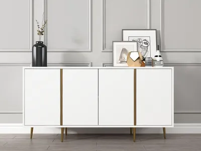 Produktbild von Skye Decor, Arven - White, Konsole, Weiß, 100% MELAMINBESCHICHTETE SPANNPLATTE, 150 x 36 x 75 cm