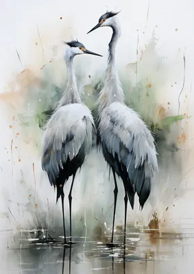 Produktbild von Plakat 21x29,7cm Tanzende Reiher