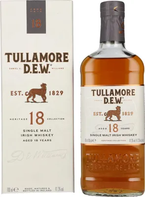 Image de Tullamore D.E.W. 18 Years Old Single Malt Irish Whiskey 41,3% Vol. 0,7l en boîte cadeau