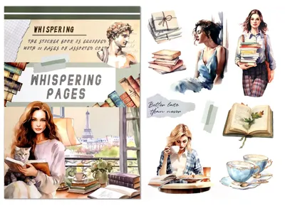 Productafbeelding van Journaling-Sticker - 225 ästhetische Motive aus Papier und PET - Scrapbooking und Dekoration - 20 Blätter