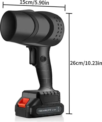 Produktbild von Elektrischer Akkubläser - Handgehaltenes Turbogebläse - 21V Akku 1x - 36 000 U/min - 120 Km/h - Bürstenmotor - Feststellschalter - Braun