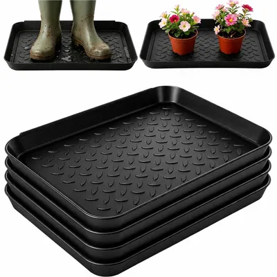 Produktbild von 4 Stück Schuhabtropfschale 35x28x3 cm Kunststoff mit hohem Rand