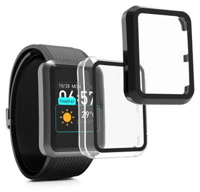 Produktbild von kwmobile 2x Glas Hülle für Huawei Watch D Schutzhülle - Fullbody Fitnesstracker Case Set aus Glas - Schwarz Transparent