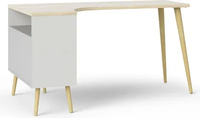 Immagine prodotto di Scrivania vintage Oslo, modello 75450, bianca/effetto legno noce