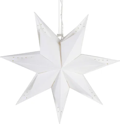Produktbild von 3D Papierstern "45 cm", 10 LEDs, mit Timer, 7-zackig, zum Hängen