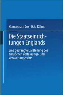 Obrázek produktu pro Die Staatseinrichtungen Englands