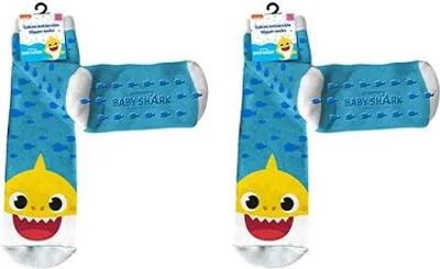 Obrázek produktu pro Ponožky Baby Shark 2-pack protiskluzové ponožky pro bezpečné kroky 19/22